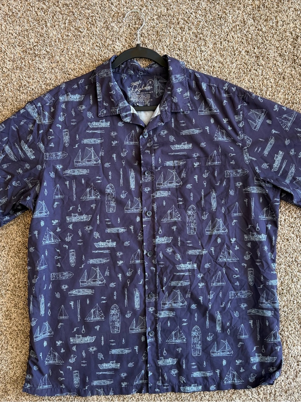 Kahala Sailboat Print Short-Sleeve Button-Down Shirt